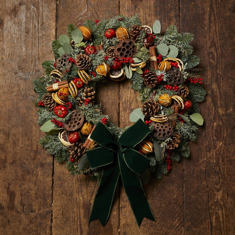 Christmas Wreath for Delivery in London by Clapham Flowers